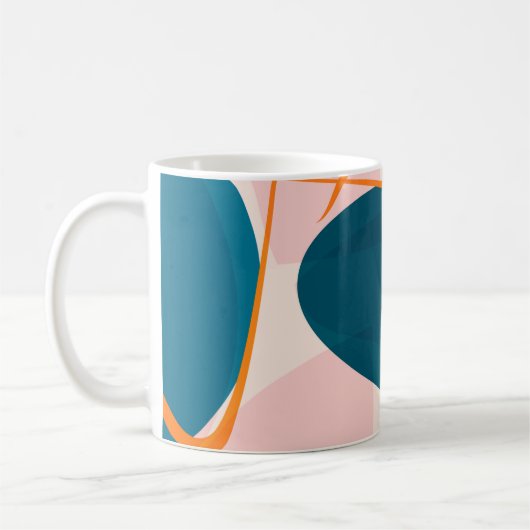 Naadloos continu helder patroon van abstracte vorm koffiemok (Links)