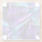 naadloos cubisme paars, blauw abstract kunstwerk glazen onderzetter (Achterkant)