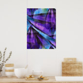 naadloos cubisme paars, blauw abstract kunstwerk poster (Keuken)