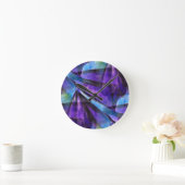 naadloos cubisme paars, blauw abstract kunstwerk ronde klok (Huis)