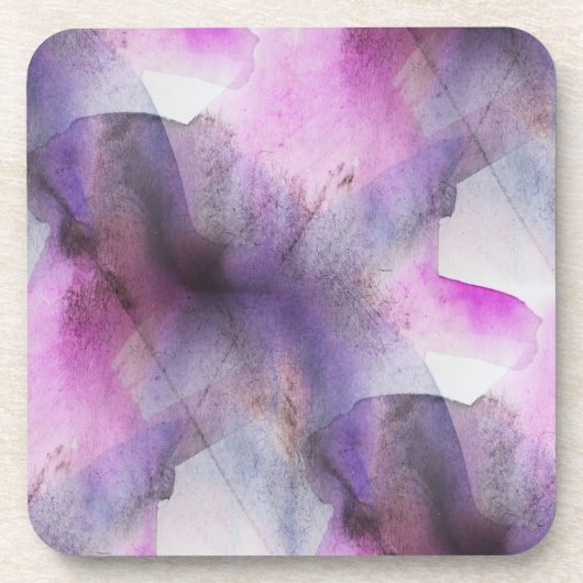 naadloos cubisme paarse abstracte kunst bier onderzetter (Voorkant)