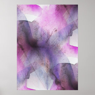 naadloos cubisme paarse abstracte kunst poster