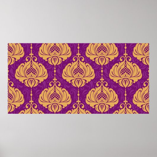 naadloos damesversieringspatroon poster (Voorkant)