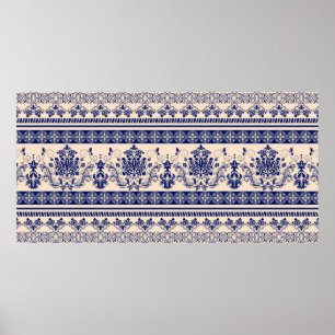 Naadloos damppatroon, klassiek behangselpapier, ac poster