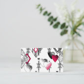 Naadloos de liefde zwart wit patroon h van de visitekaartje (Staand voorkant)