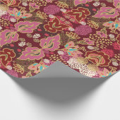 Naadloos decoratief chaotisch bloempatroon cadeaupapier (Hoek)