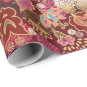 Naadloos decoratief chaotisch bloempatroon cadeaupapier (Rol Hoek)