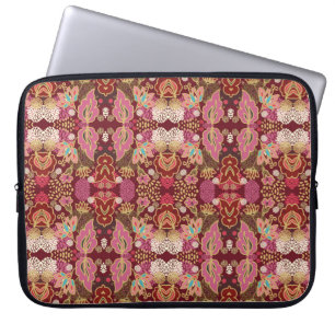 Naadloos decoratief chaotisch bloempatroon laptop sleeve
