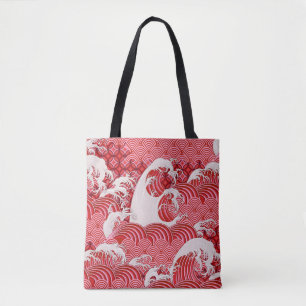 Naadloos decoratief patroon met golven in het Chin Tote Bag
