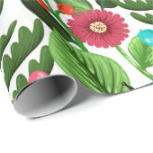 Naadloos decoratief patroon met planten en insecte cadeaupapier (Rol Hoek)