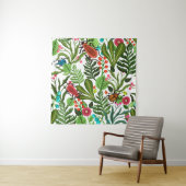 Naadloos decoratief patroon met planten en insecte wandkleed (In situ)