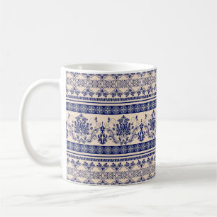 Naadloos demaspatroon, klassiek behangselpapier, a koffiemok