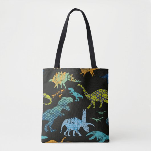 Naadloos dinopatroon. Oorspronkelijk ontwerp met t Tote Bag (Voorkant)