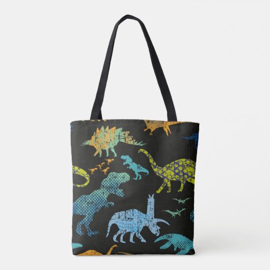 Naadloos dinopatroon. Oorspronkelijk ontwerp met t Tote Bag (Achterkant)