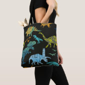Naadloos dinopatroon. Oorspronkelijk ontwerp met t Tote Bag (Dichtbij)