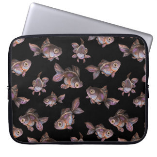 Naadloos donker patroon met vis laptop sleeve