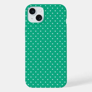 Naadloos effen turquoise stippenpatroon iPhone 15 plus case