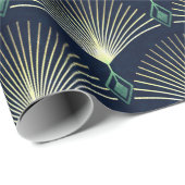 Naadloos elegant geometrisch patroon. Blue Art Dec Cadeaupapier (Rol Hoek)