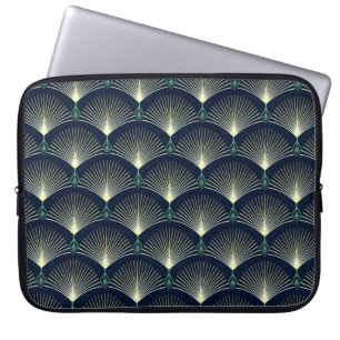 Naadloos elegant geometrisch patroon. Blue Art Dec Laptop Sleeve