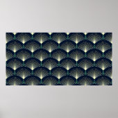 Naadloos elegant geometrisch patroon. Blue Art Dec Poster (Voorkant)