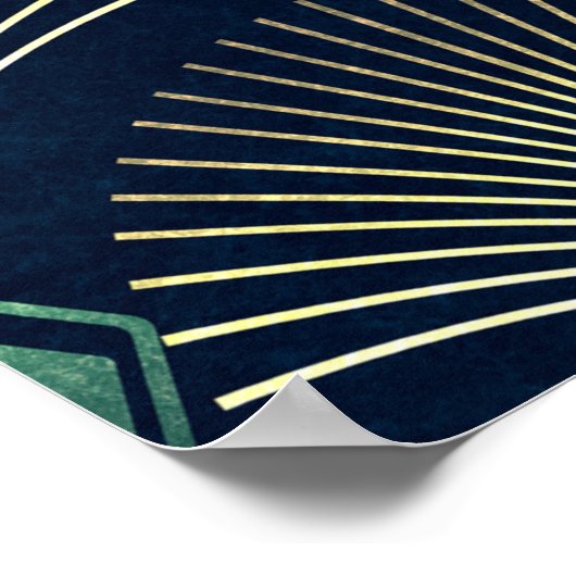 Naadloos elegant geometrisch patroon. Blue Art Dec Poster (Hoek)