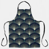 Naadloos elegant geometrisch patroon. Blue Art Dec Schort (Voorkant)