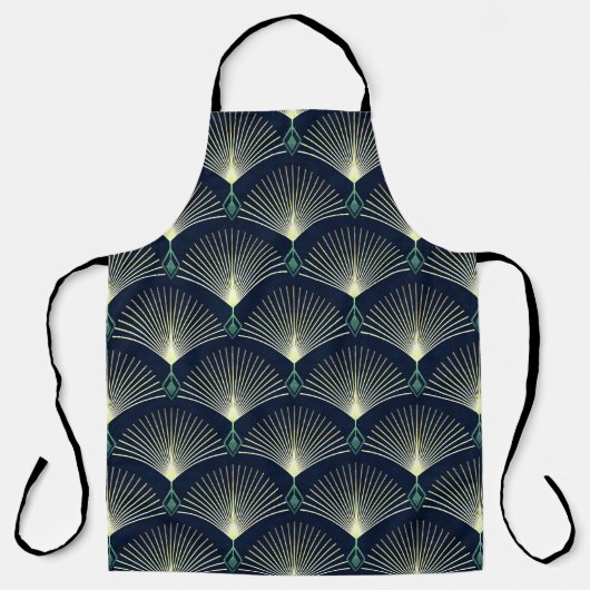Naadloos elegant geometrisch patroon. Blue Art Dec Schort (Voorkant)