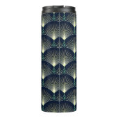 Naadloos elegant geometrisch patroon. Blue Art Dec Thermosbeker (Achterkant)