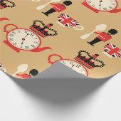 naadloos engels theetijdpatroon cadeaupapier (Hoek)