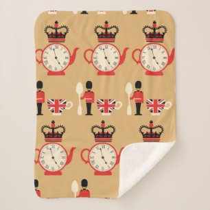 naadloos engels theetijdpatroon sherpa deken