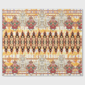 Naadloos etnisch mughaal floreel patroon cadeaupapier (Vlak)
