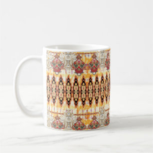 Naadloos etnisch mughaal floreel patroon koffiemok