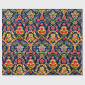 Naadloos etnisch mughaaldfloreel patroon cadeaupapier (Vlak)