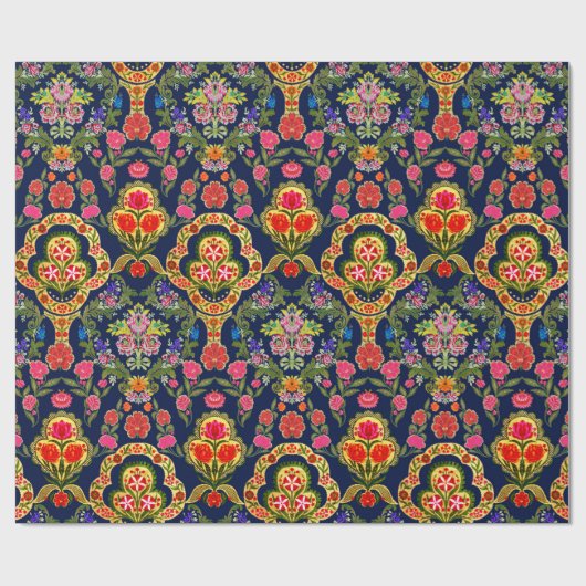 Naadloos etnisch mughaaldfloreel patroon cadeaupapier (Vlak)