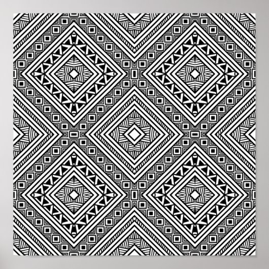 Naadloos etnisch patroon 2 poster (Voorkant)