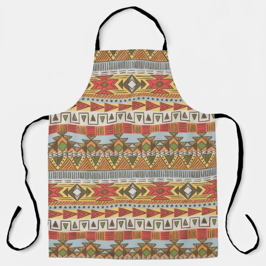 Naadloos etnisch patroon in heldere kleuren schort (Voorkant)