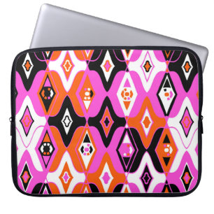 naadloos etnisch patroon met Oezbekistan, Turkis Laptop Sleeve