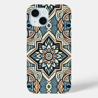 Naadloos etnisch tegelpatroon iPhone 15 case