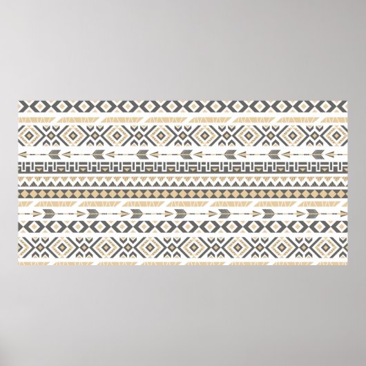 Naadloos etnische beige patroon. illustratie poster (Voorkant)