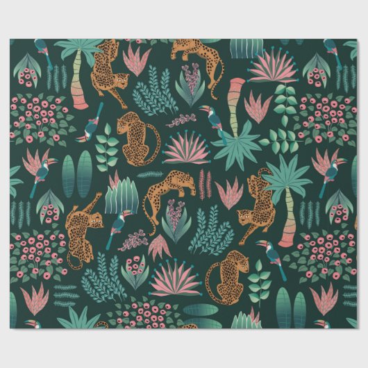 Naadloos exotisch oerwoud patroon cadeaupapier (Vlak)