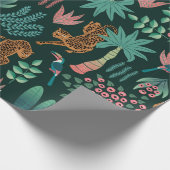 Naadloos exotisch oerwoud patroon cadeaupapier (Hoek)
