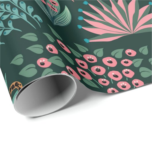 Naadloos exotisch oerwoud patroon cadeaupapier (Rol Hoek)