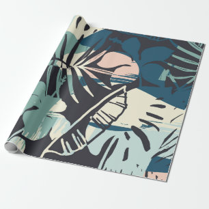 Naadloos exotische patroon met tropische planten e cadeaupapier