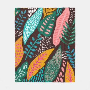 Naadloos exotische patroon met tropische planten. fleece deken
