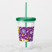 Naadloos Floral Pattern Acryl Drinkbeker (Voorkant)