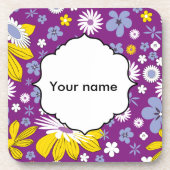Naadloos Floral Pattern Bier Onderzetter (Voorkant)