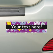 Naadloos Floral Pattern Bumpersticker (Op auto)