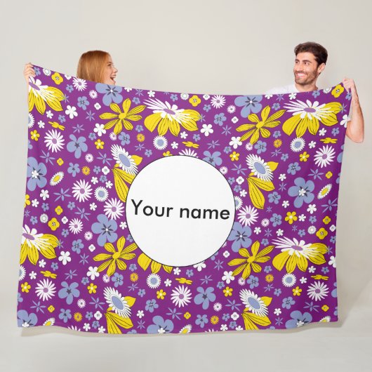 Naadloos Floral Pattern Fleece Deken (In situ)