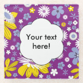 Naadloos Floral Pattern Glazen Onderzetter (Voorkant)