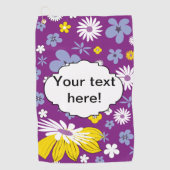 Naadloos Floral Pattern Golfhanddoek (Voorkant)